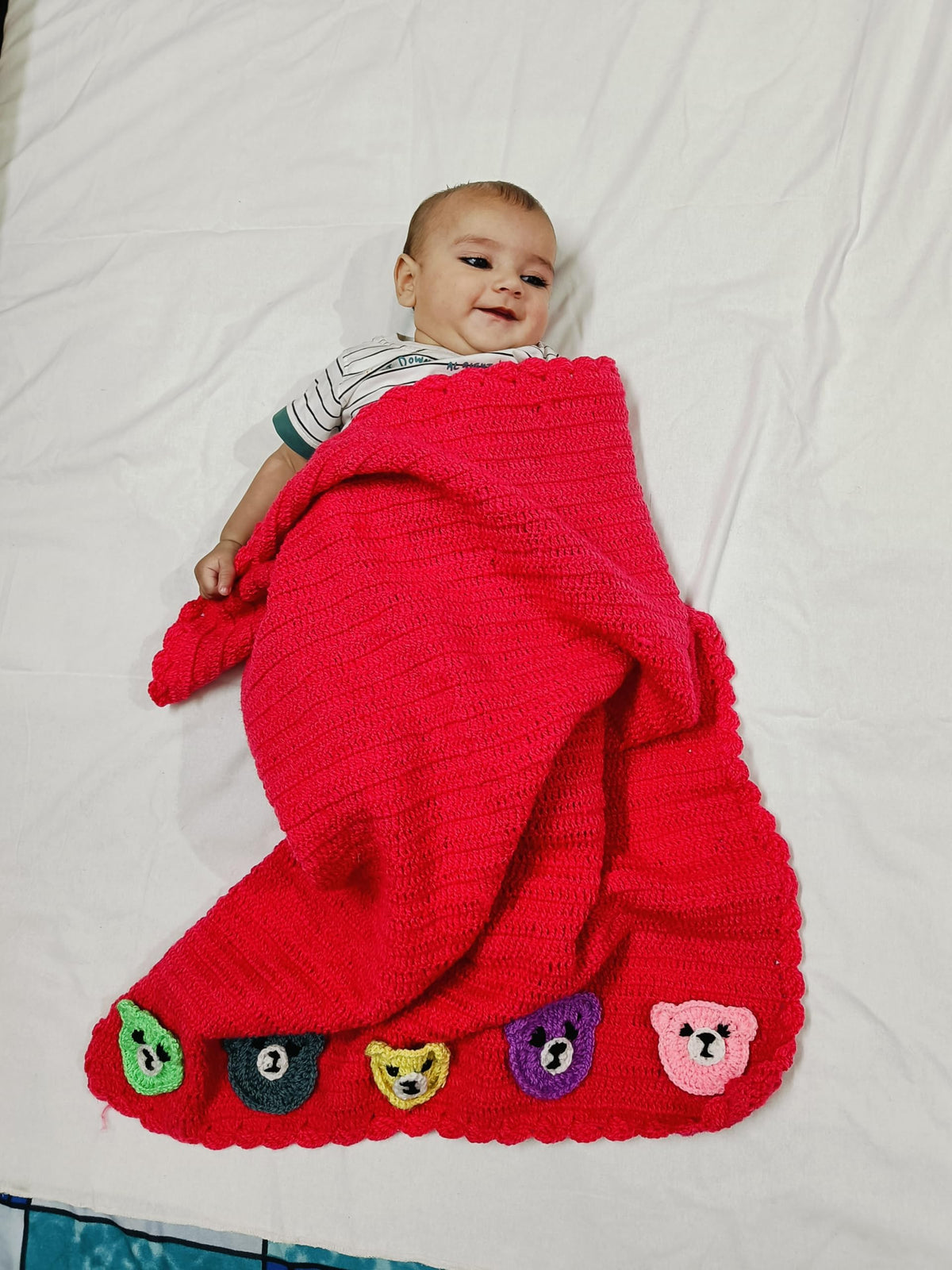 Handmade Crochet Baby Blanket  Soft, Cozy, and Perfect for Newborns 08 Month