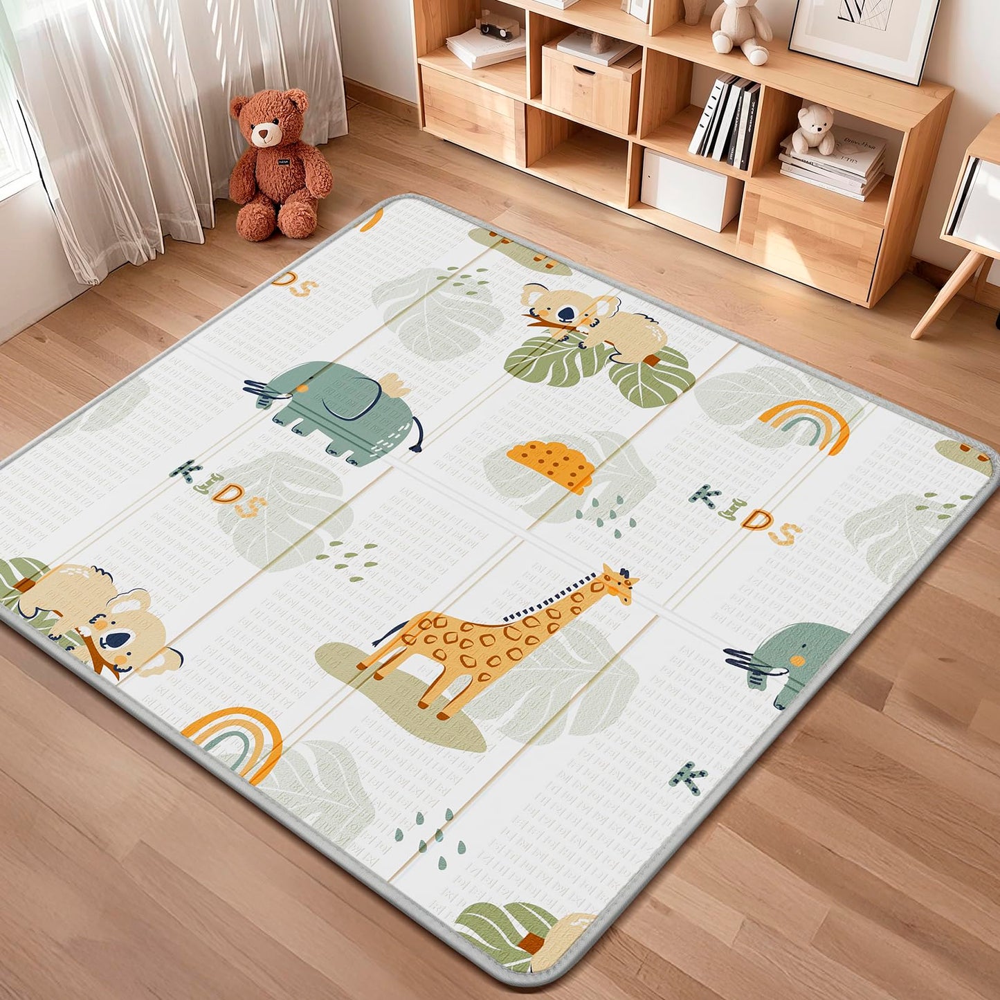 Piglog Foldable Baby Play Mat, Waterproof Playmats For Babies And Toddlers Kids, Safe Foam Playmat For Tummy Time, 50X50 Playpen