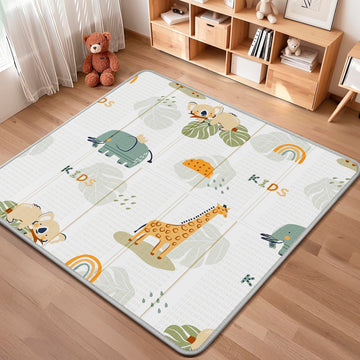 Piglog Foldable Baby Play Mat, Waterproof Playmats For Babies And Toddlers Kids, Safe Foam Playmat For Tummy Time, 50X50 Playpen