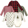 Touched By Nature Baby Organic Cotton Long-Sleeve Bodysuits, Tree Plaid, 3-6 Months