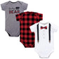 Little Treasure Unisex Baby Cotton Bodysuits, Lumberjack Bow Tie Short-Sleeve, 18-24 Months