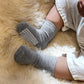 Jakidar 12 Pairs Baby Socks Cotton Crew Toddler Socks Grips Non Slip Bottom Kids Socks, Gray 6-12M