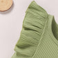 Baby Girl Clothes Infant Summer Outfits Set Ruffle Sleeve Romper Floral Pants 3Pcs Bodysuit +Shorts +Headband (Green, 0-3 Months