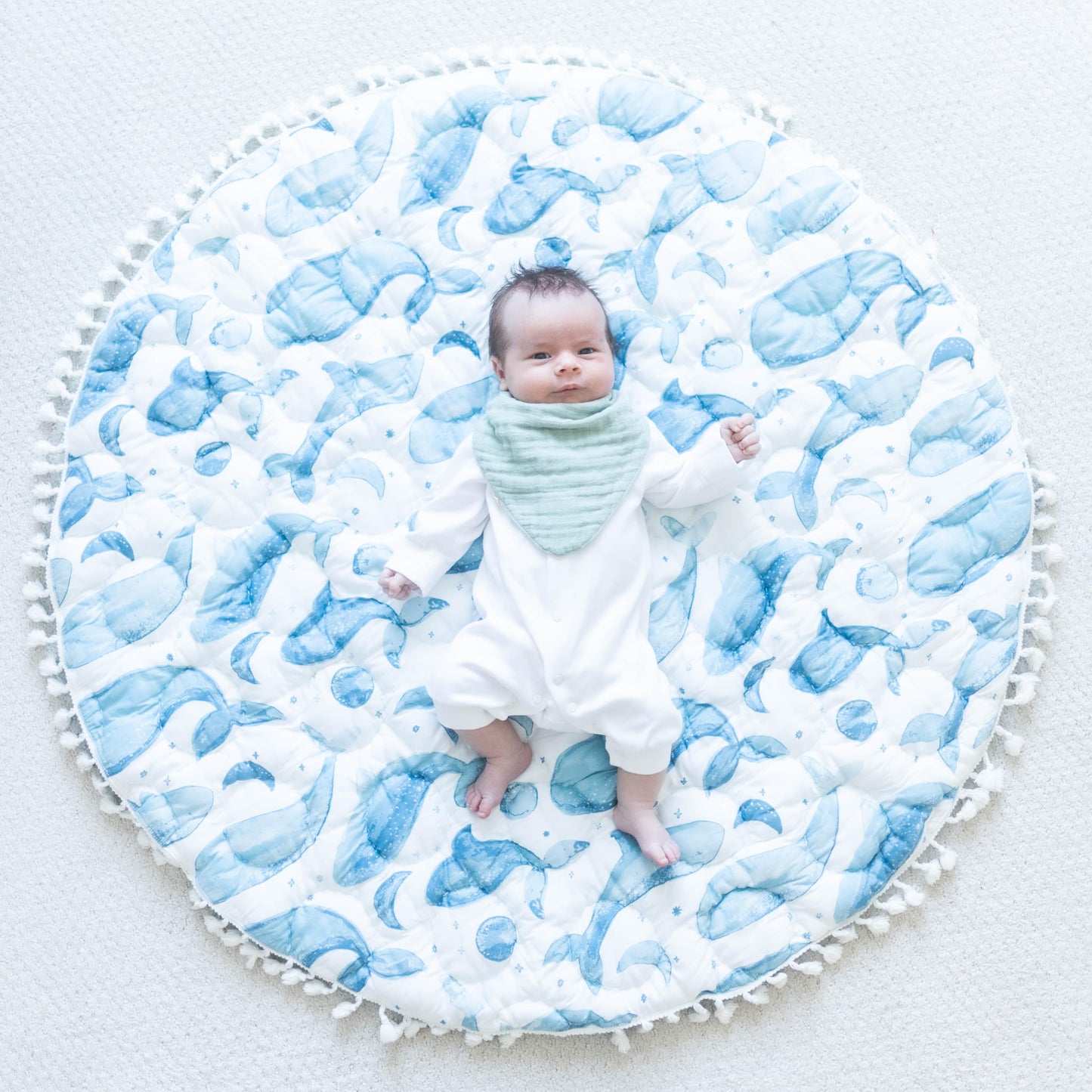 Crane Baby Soft Muslin Baby Bib Set, Adjustable And Absorbent Bandana Style Bibs For Boys And Girls, River, 3 Piece, 18.5    X 9