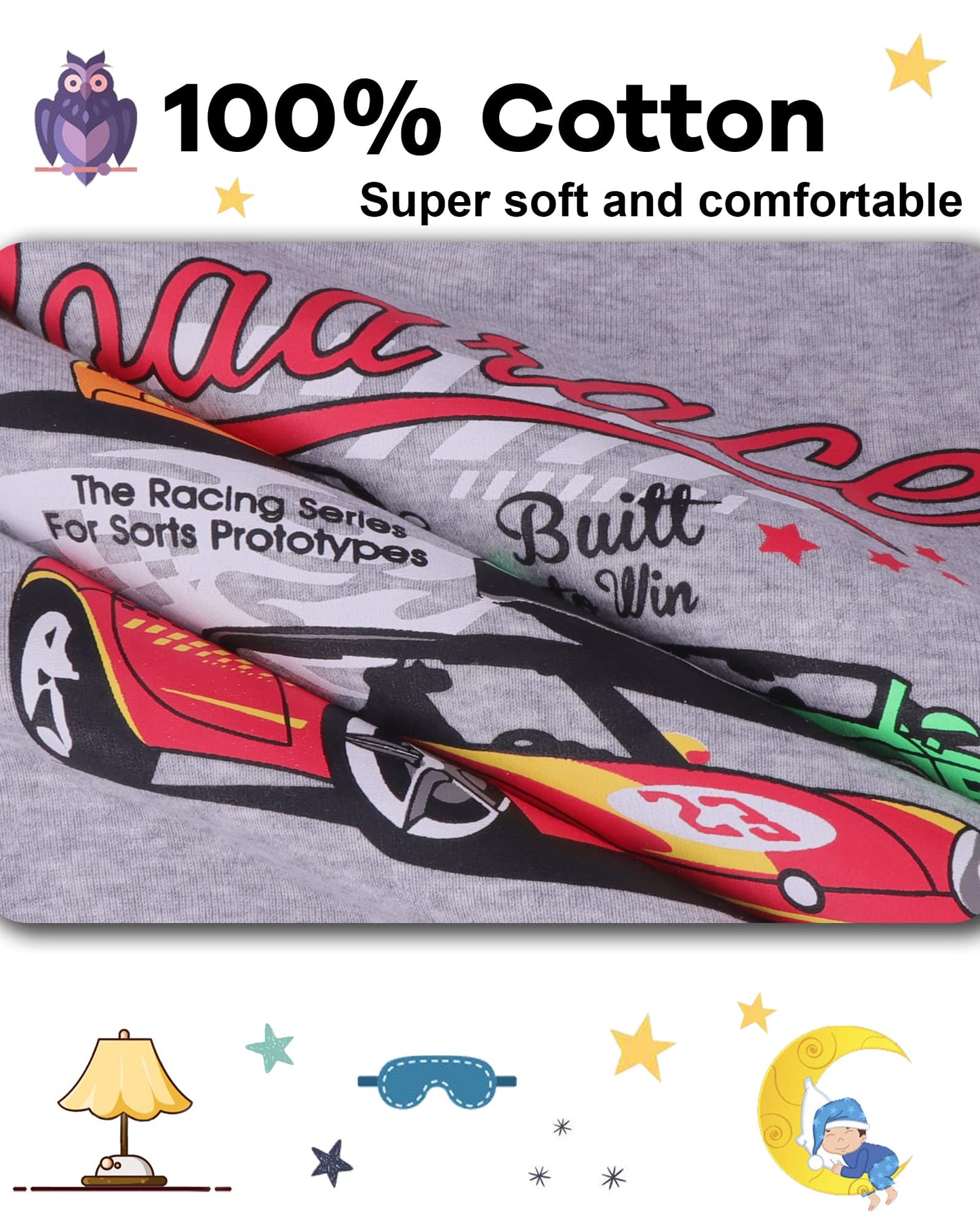 Daughter Queen Boys Pajamas 18-24 Months Summer Pjs Cars Pj Sets Baby Toddler Cotton Short Sleeve Sleepwear Jammies Race Cars Cl