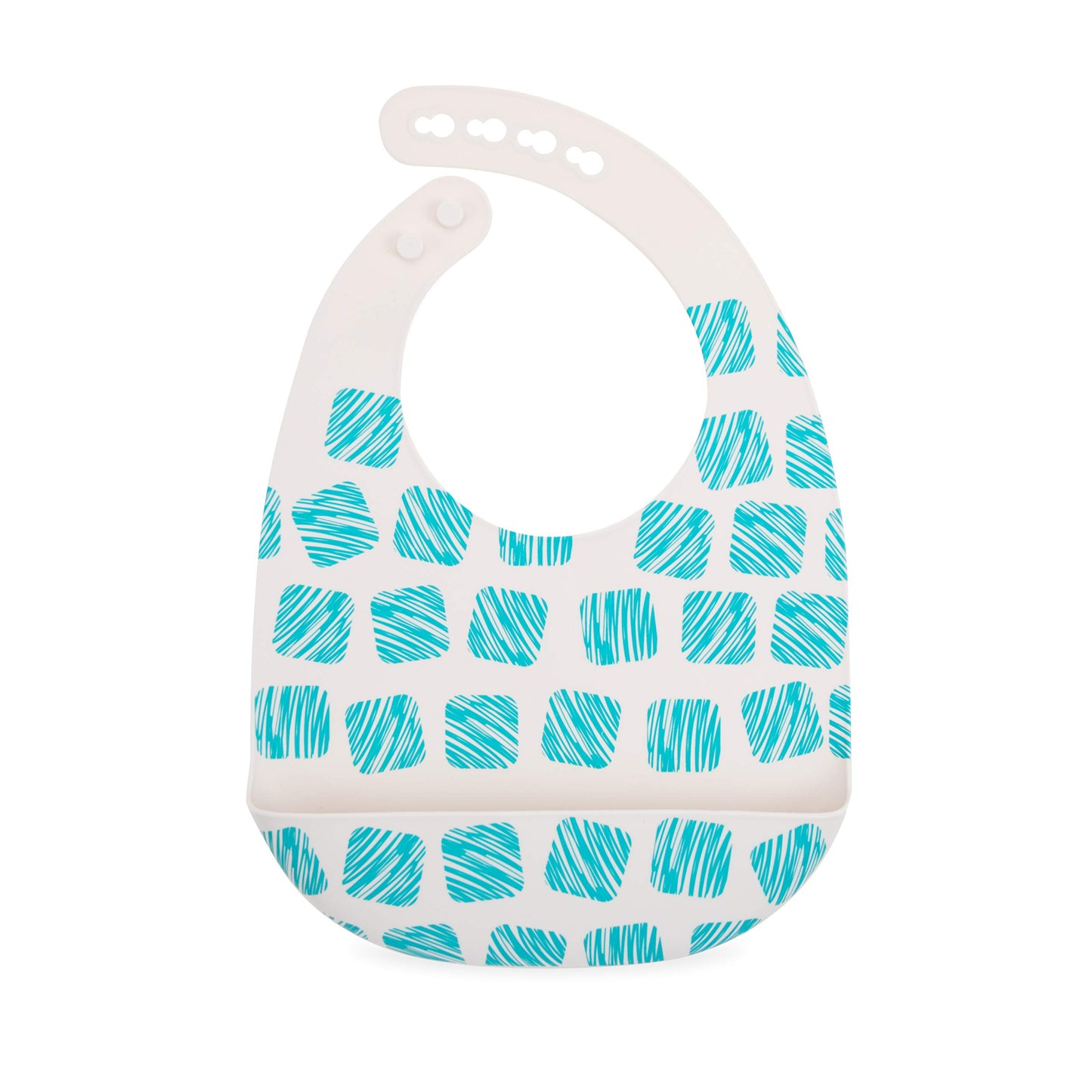 Nuby 2 Pack Adjustable Easy Clean Soft Silicone Bibs With Scoop, Tigers & Squares