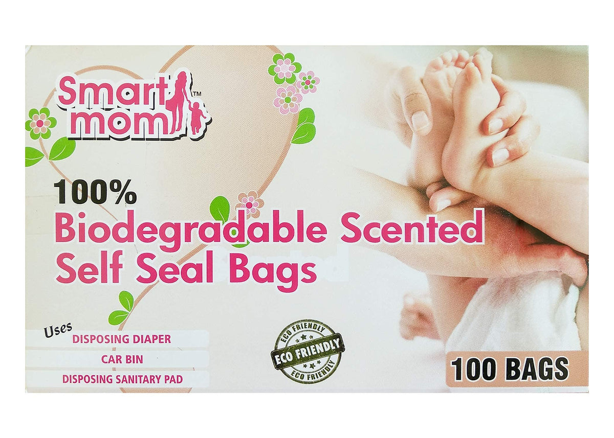 Lifekrafts Smart Mom Scented Disposable Diaper Disposal Bags | EcoFriendly Compostable Garbage Bags For Baby Diapers, Sanitary 