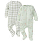 Gerber Baby Unisex 2-Pack 2-Way Zip Textured Sleep 'N Play, Park Picnic, 0-3 Months