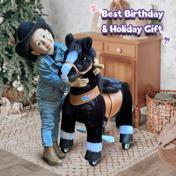PonyCycle Ride on Horsey Toddler Ride on Toys for Boys Classic Model U (with Brake/ 30 Height/Size 3 Rocking Horse for Age 3-5)