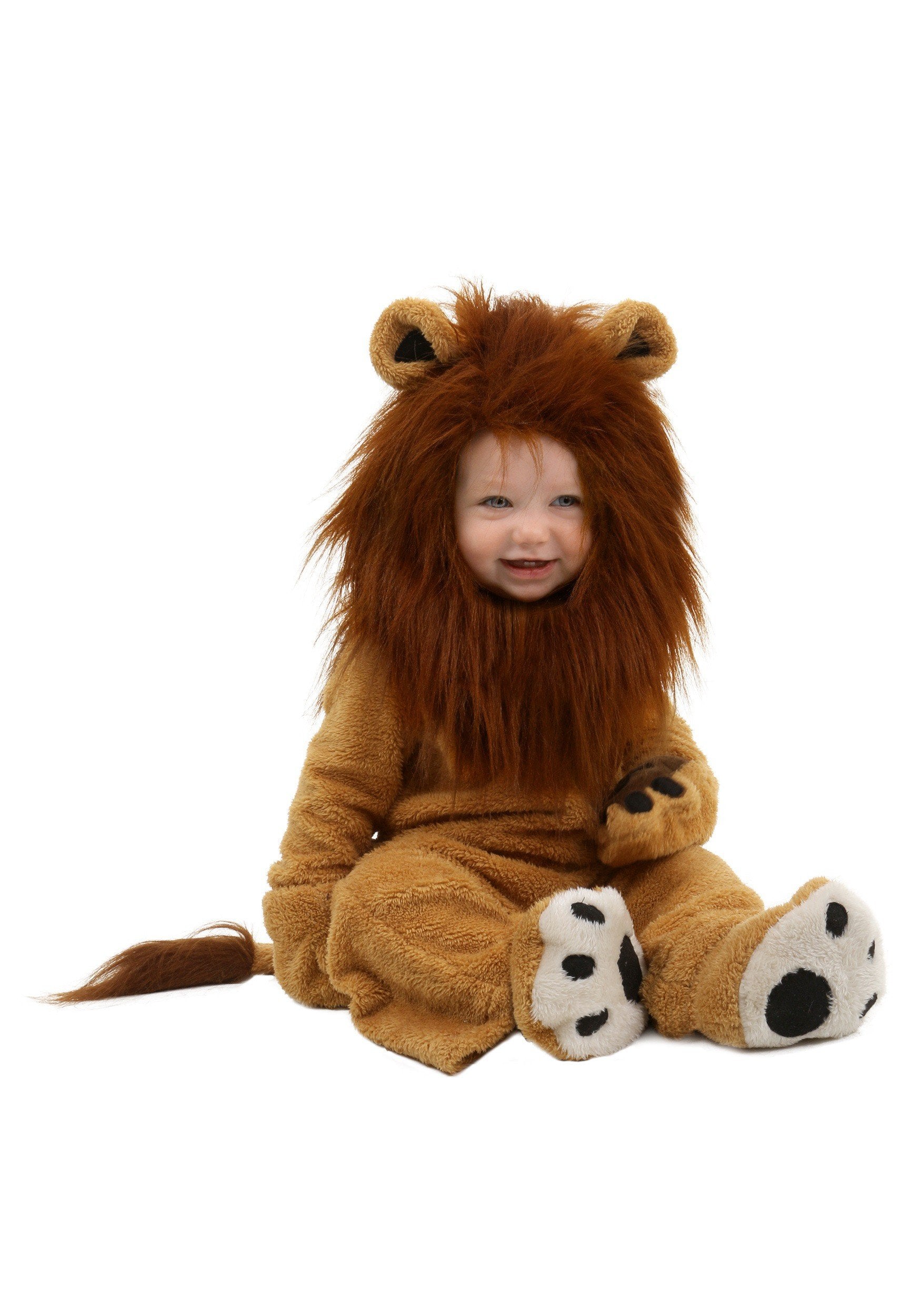 Infant Deluxe Lion Halloween Costume | Fleece Baby Lion Bodysuit with Headpiece, Pair of Mitts and Booties for Dress-up Fun 6/9 