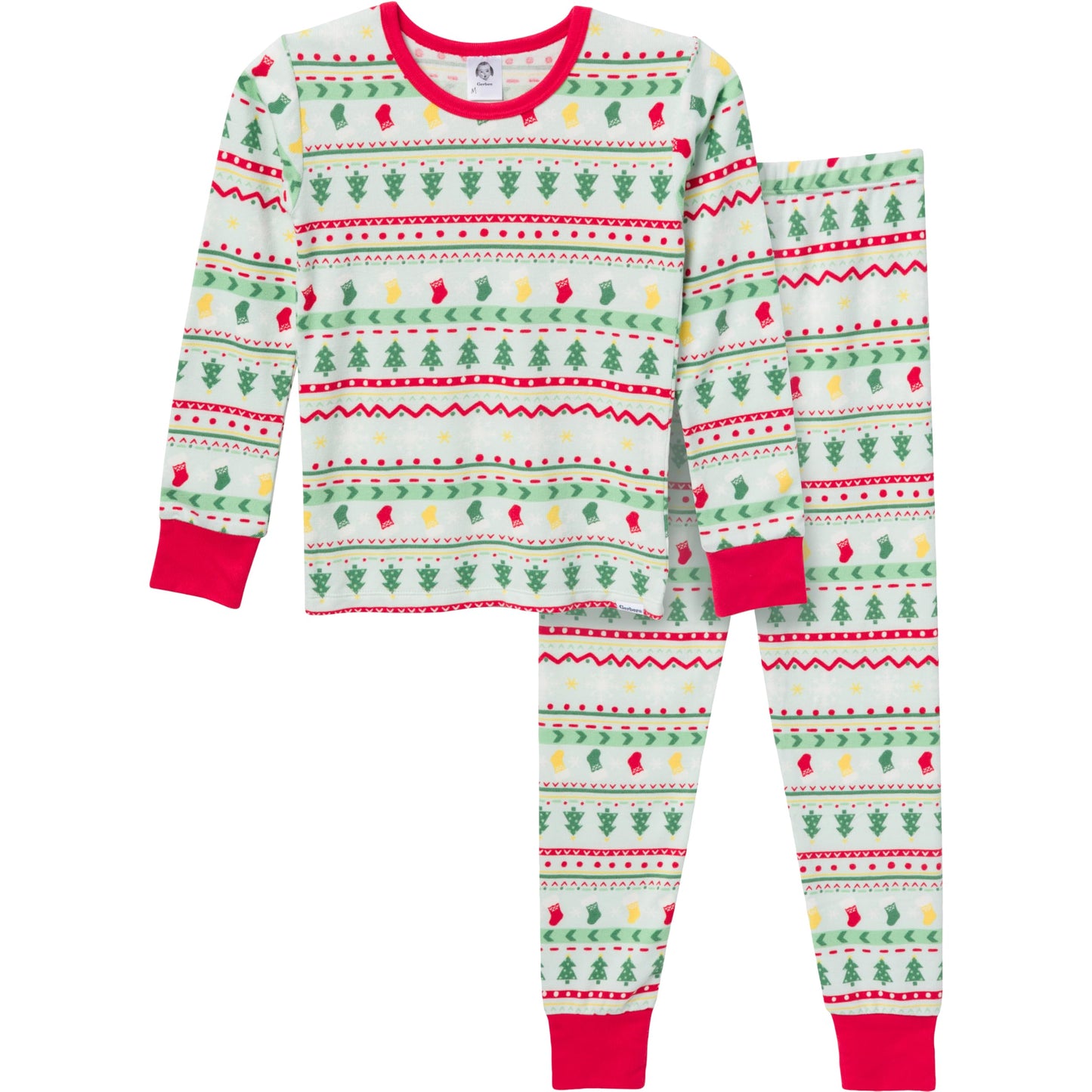 Gerber Unisex Baby Kid 2-Piece Holiday Family Matching Pajamas, Oh What Fun Fairisle