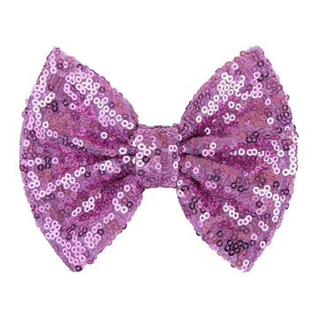 Lanmerry Hair Clip For Girls, 5 Inches Sequins Large Bow With Alligator Clip, Hair Accessories For Women Teens Babies Toddlers P