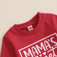 Kupretty Toddler Baby Boy Clothes Valentines Day Outfit Graphic Long Sleeve Crewneck Sweatshirt + Joggers Pants Sets (Mama'S Swe