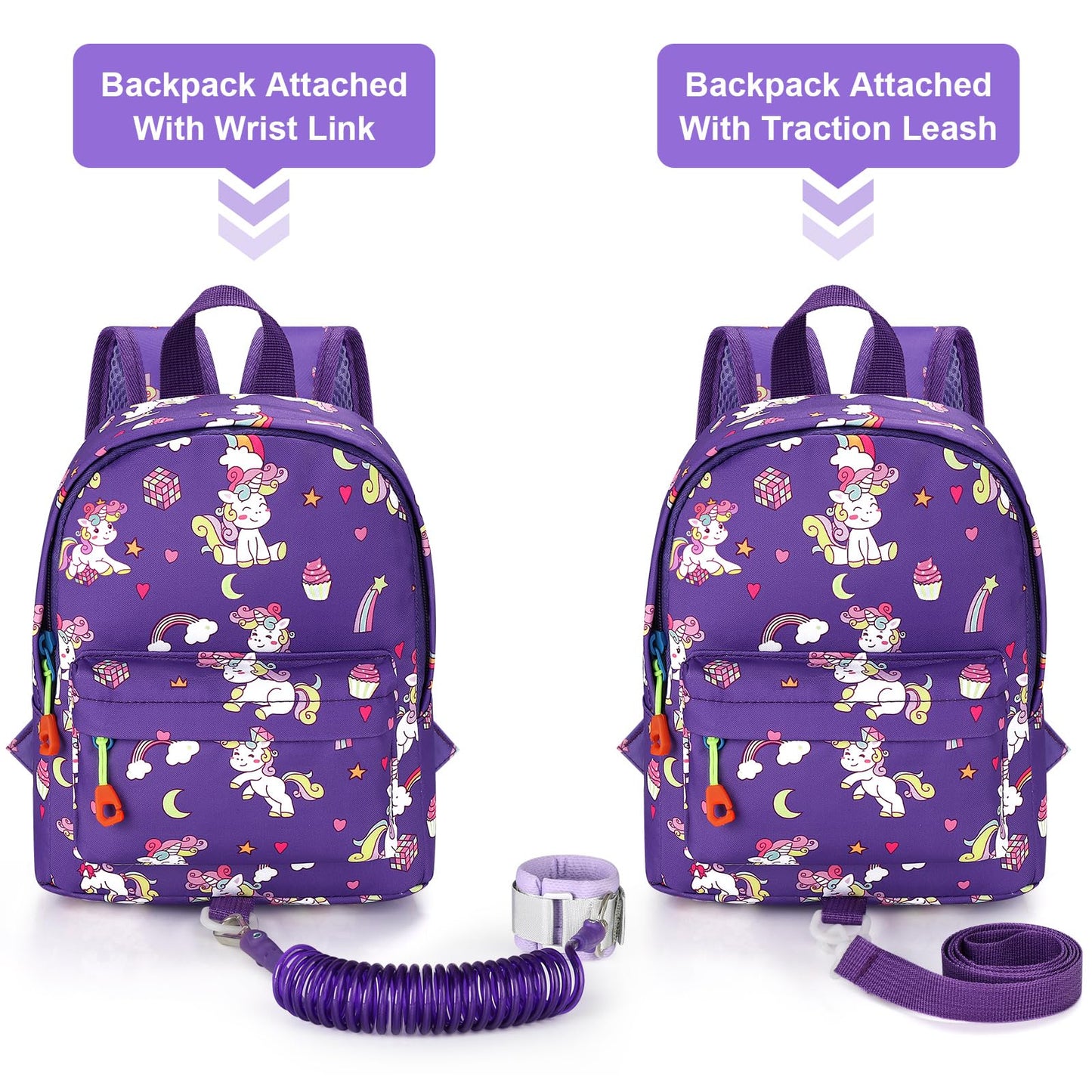 Accmor Toddler Harness Backpack Leash, Cute Baby Unicorn Backpacks With Anti Lost Wrist Link, Adorable Mini Child Backpack Leash