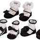 Brubaker 3 Pairs Of Baby Socks Girls 0-12 Months - Festive Socks Black/White