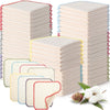 Mixweer 96 Pcs Flannel Cloth Baby Wipes Reusable Baby Diapers Wipes Washable Natural Unbleached Face Wipes Soft And Sturdy Cloth