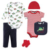 Hudson Baby Baby Cotton Layette Set, Christmasaurus, 9-12 Months