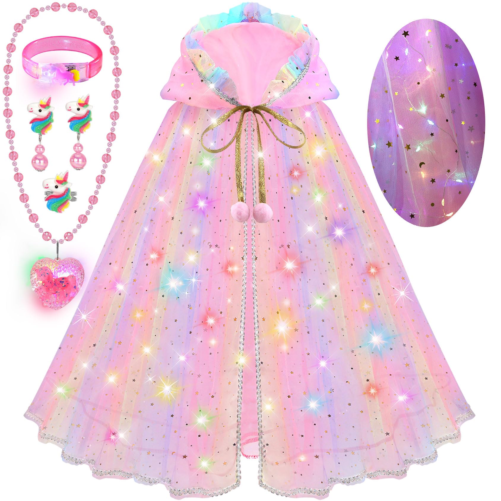 Byhttkigm Princess Dress Up For Girls 4-6, Dresses For Girls, Led Light Up Toys For 3 Year Old Girls Christmas Brithday Gifts