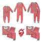 Honestbaby Baby Accessories Organic Cotton Holiday Family Jammies Pajamas, Painted Buffalo Check Red, Bandana Medium/Large