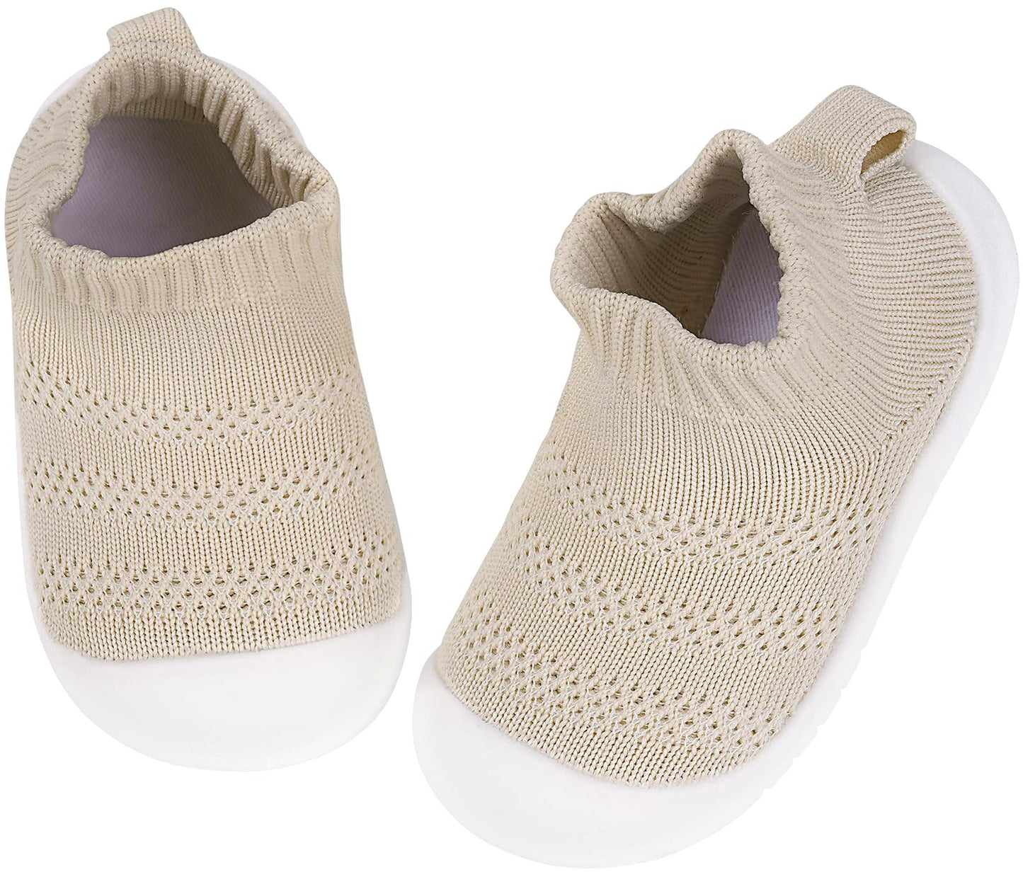 Baby Socks Boys Girls Breathable Walking Shoes Toddler Slippers Infant Shoes Toddle Sneaker With Soft Rubber Sole,Khaki-2