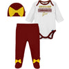 Nfl Baby Girls' 3Pc Bodysuit, Footed Pant, & Cap Set, Washington Commenders, 6-9 Months