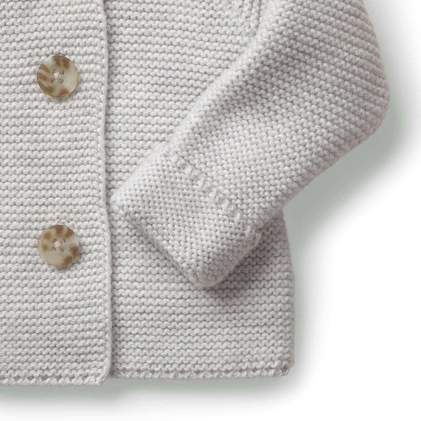 Hope & Henry Layette Grey Baby Sweater With Faux Fur Hood