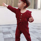 Mioglrie Newborn Baby Girl Clothes Romper Cute Baby Girl Stuff Cotton Newborn Girl Clothes Ruffle Baby Girl Outfits Gifts Maroon