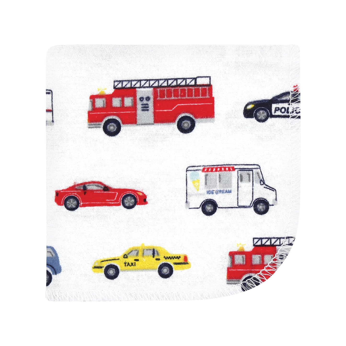 Hudson Baby Unisex Baby Flannel Cotton Washcloths, Going Places 10 Pack, One Size