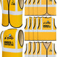 Bokon 12 Pcs Kids Construction Vests, Construction Party Supplies Toddler Worker Costume, Ages for 3-8(Yellow,with Pattern)
