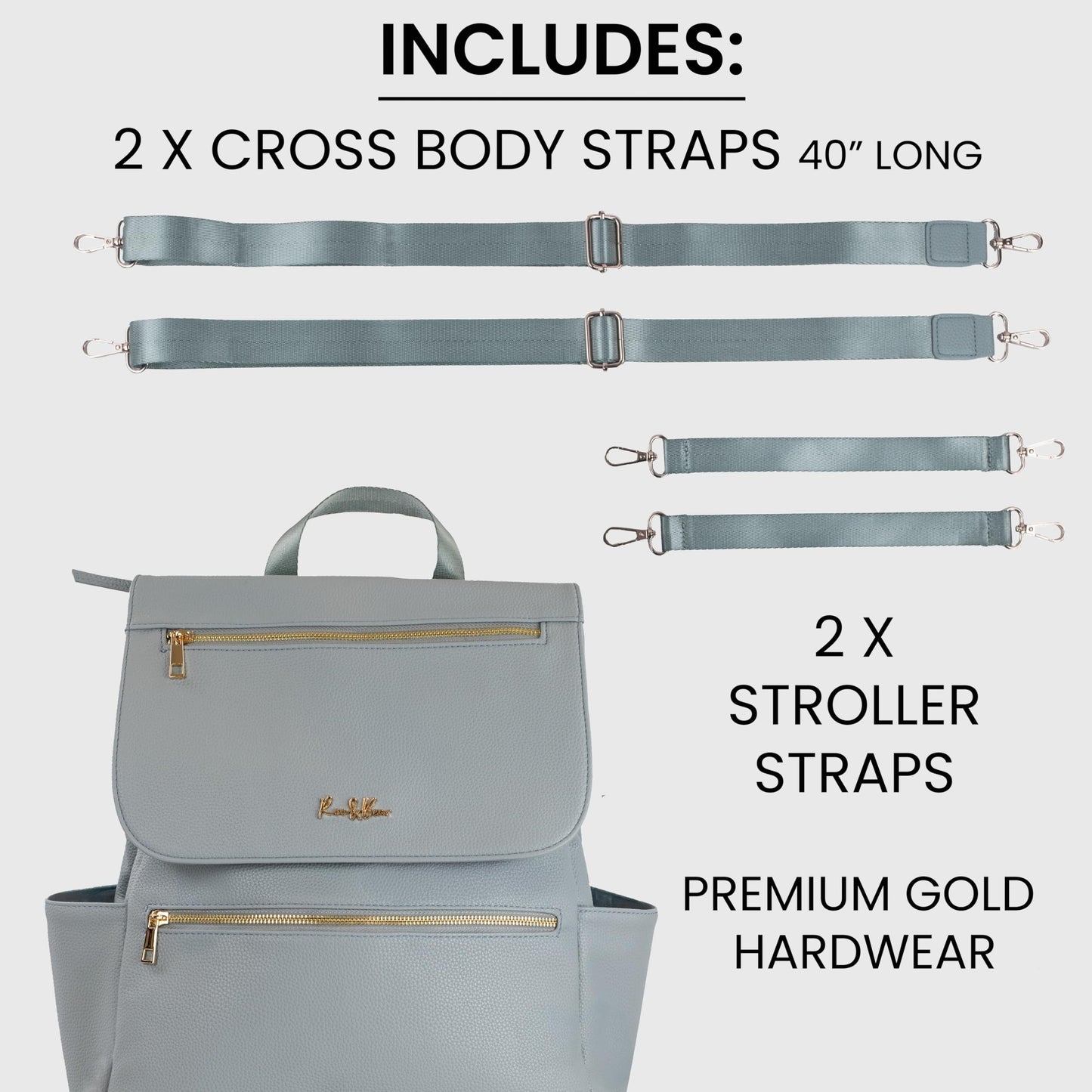 Premium Vegan Leather Diaper Bag Backpack: With Stroller And Crossbody Straps. Designer Baby Bag, Stylish And Functional Diaper