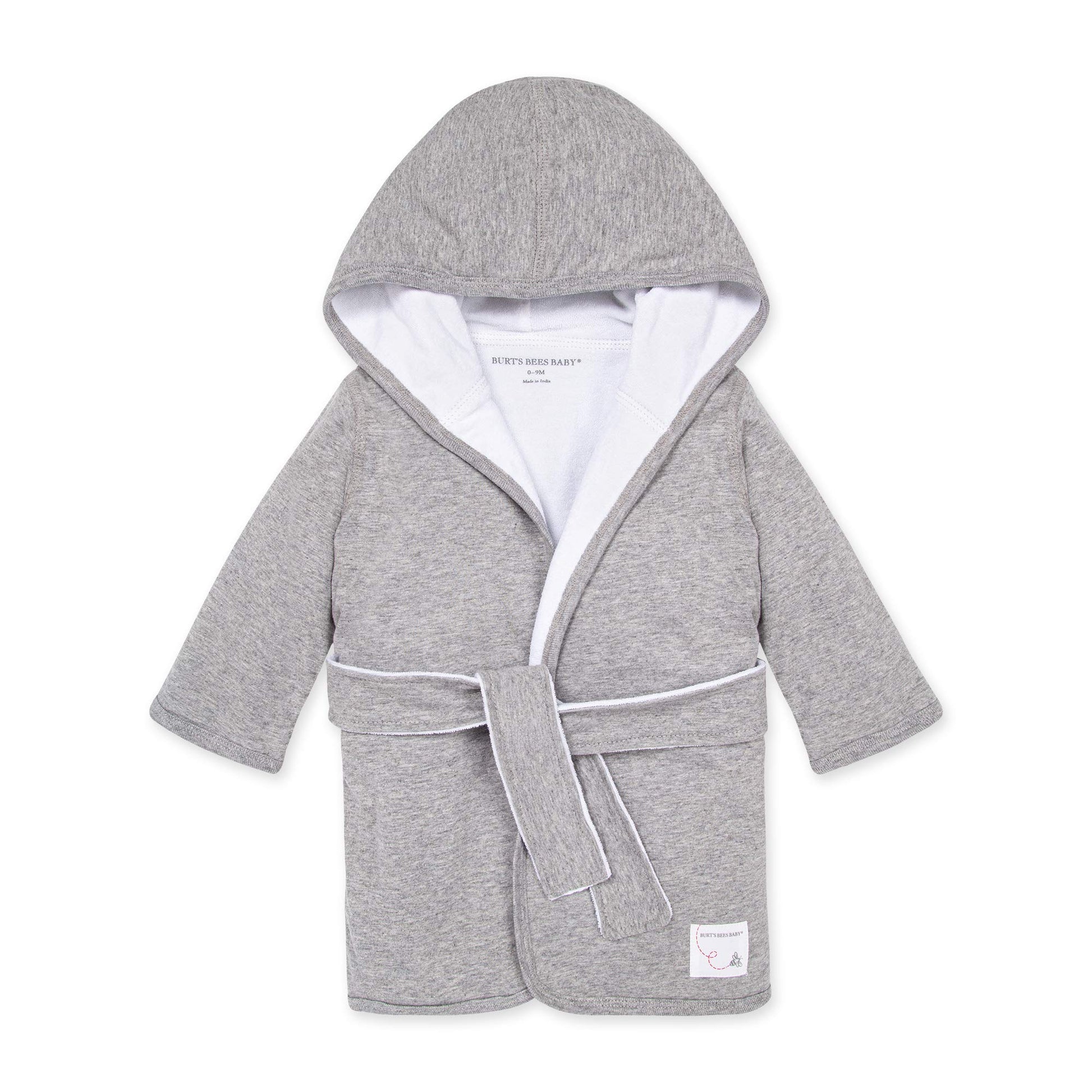 Burt'S Bees Baby Infant Hooded Robe Organic Knit Terry Unisex Bathrobe, Newborn Bath Essentials, Unisex Boys And Girls, Size 0-9