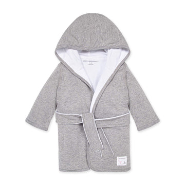 Burt'S Bees Baby Infant Hooded Robe Organic Knit Terry Unisex Bathrobe, Newborn Bath Essentials, Unisex Boys And Girls, Size 0-9