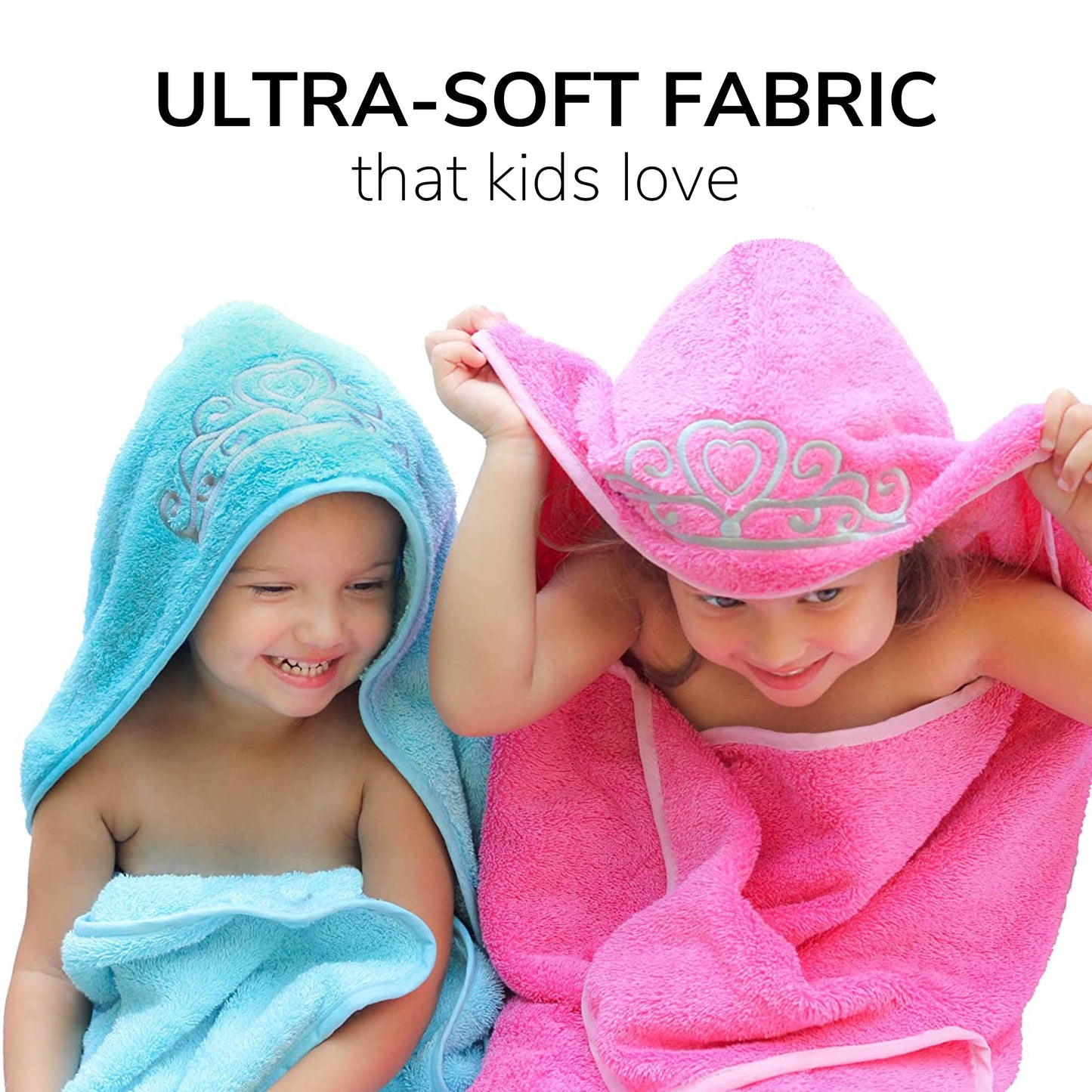 Ultra-Homes Princess Baby Bath Towel [Pink] Hooded Toddler Towels For Girls Up To 10 Years - Oversized Baby Towel With Super Abs