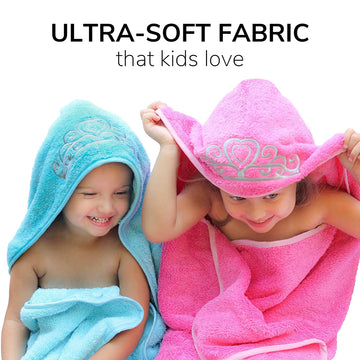 Ultra-Homes Princess Baby Bath Towel [Pink] Hooded Toddler Towels For Girls Up To 10 Years - Oversized Baby Towel With Super Abs
