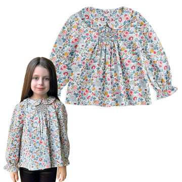 Curipeer Baby Girls Floral Blouse Casual Toddler Cotton Long Sleeve Tops Shirt For Spring 2-3T
