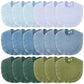 Kenning 18 Pcs Muslin Drool Baby Bibs Ruffle Absorbent Bib with Snap Button Boy Girl for Drooling Teething Infant Newborn(Blue,R