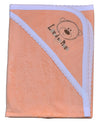 HAFEELA 100% Soft Cotton New Born Baby Hooded Jakard Towel Embroidery  Pack of 1 (Orange)