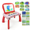Toys for 3+ Year Old Girls: Love&Mini 3 in 1 Activity Table Toddler Toys with 24 Keys Musical Piano Toys, 8-Sided Touch Learn Ca