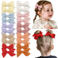 Yxiang 20Pcs 4' Girls Hair Bows Linen Fabric Bows Alligator Clips Pigtail Bows Hair Accessories For Little Girls Toddlers Kids