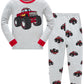 Boys Monster Truck Pajamas Children Long Sleeve Cotton Sleepwear Toddler 2 Piece Grey Pj Kids Winter Pjs Set 3T