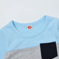 12-18 Month Boy Clothes Baby Boys Summer Outfits Short Sleeve Patchwork T-Shirt & Solid Shortsset 2 Piece, Blue Boy Set 12-18 Mo