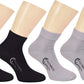 Footprints Organic Cotton Bamboo Ankle Casual Socks  Unisex Pack Of 6 Pairs  3 Black 3 Grey
