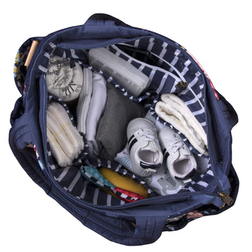 Quilted Diaper Bag Crossbody Tote Purse With Changing Pad & 10 Pockets In Blue