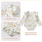 Kucnuzki Baby Girl Fall Clothes Toddler Long Sleeve Outfit Infant Ruffled Romper Brown Soft Suspender Skirt Dress 6-12 Month Gir