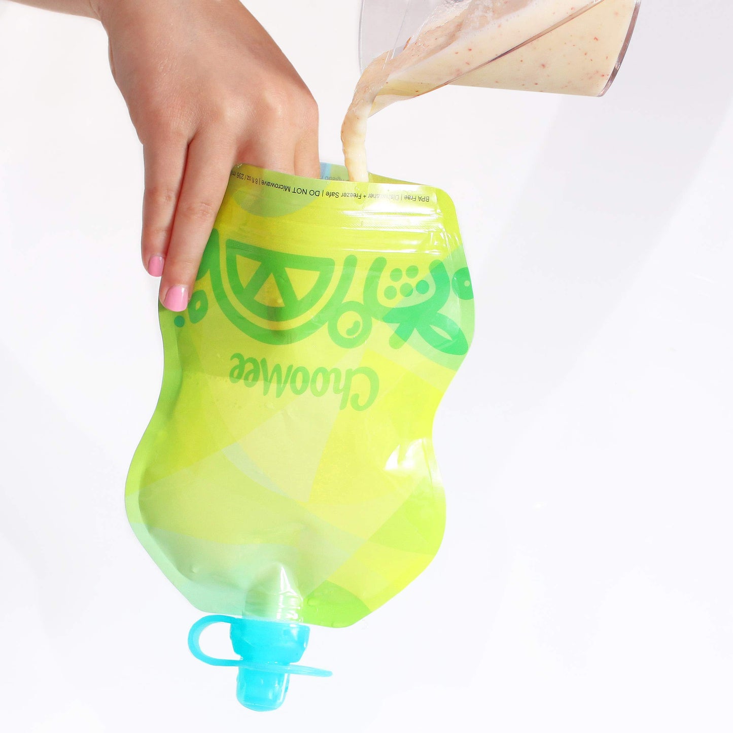 Choomee Reusable Baby Food Storage Pouches, 8 Oz  Ideal For Baby Food, Smoothies And Purees  Secure Double Lock Zipper, Wide Bot