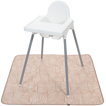 S&T INC. Baby Splat Mat for Under High Chair, Water Resistant Floor Mat, 42 Inches by 42 Inches, Tan Arches
