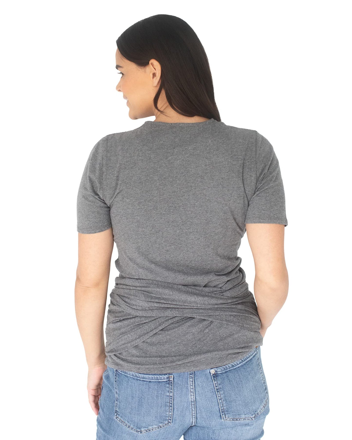 Kindred Bravely Organic Cotton Skin To Skin Wrap Top | Kangaroo Shirt For Mom And Baby (Grey Heather, Medium)