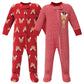 Hudson Baby Unisex Baby Fleece Sleep And Play, Red Reindeer, 6-9 Months Us