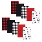 Hudson Baby Unisex Baby Cotton Flannel Burp Cloths, Buffalo Plaid Bear, One Size