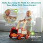 Wooden Baby Walker With Wheels - Baby Walkers For Boys Fire Truck Walker Baby - Walker For Baby Boy With Rigged Handles - Adjust